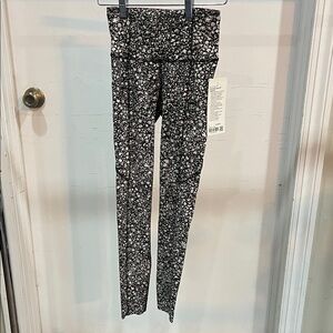 lululemon athletica Black and White Floral Leggings